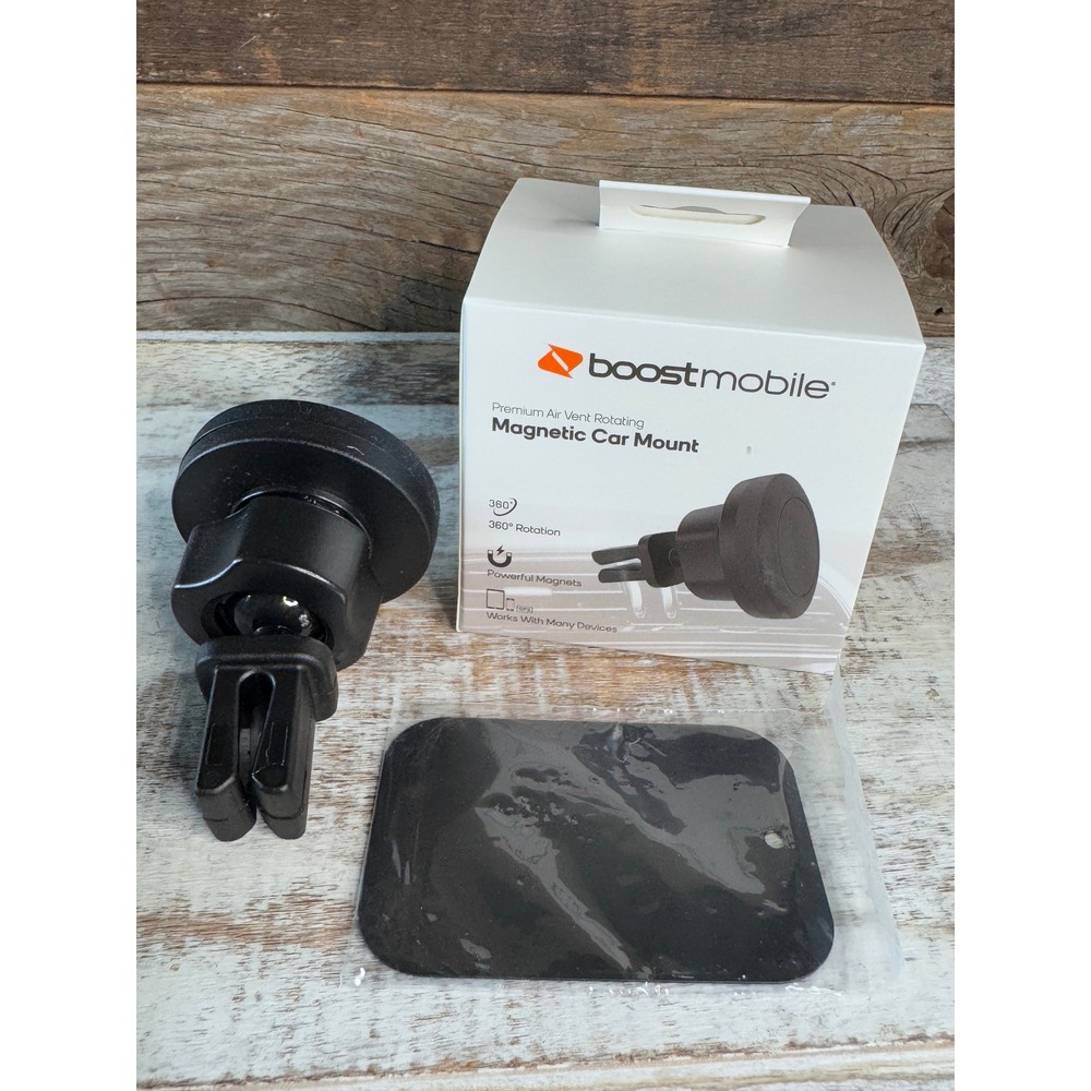 Boost Mobile Magnetic Car Mount Air Vent Rotating Phone Holder NIB MSRP $15 - Picture 3 of 4
